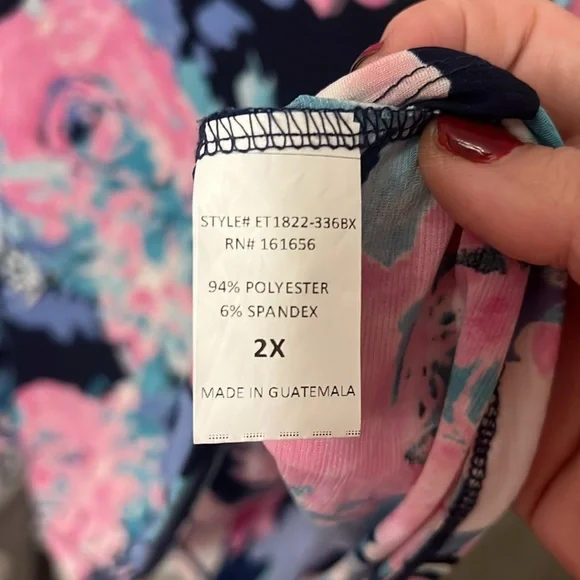 Sew in Love Floral Short Sleeve Top - Pink and Blue - Picture 5 of 6
